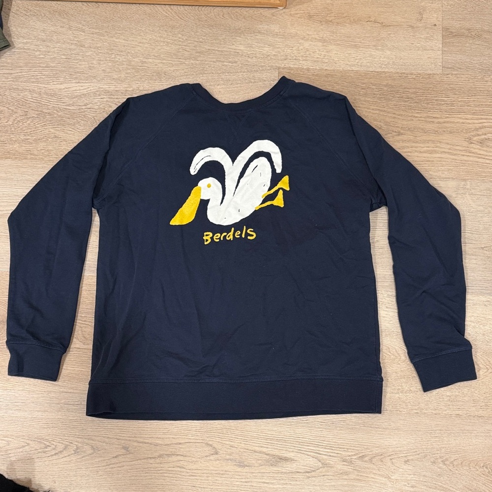 Berdels Navy Long Sleeve Tee with pelican men's size L